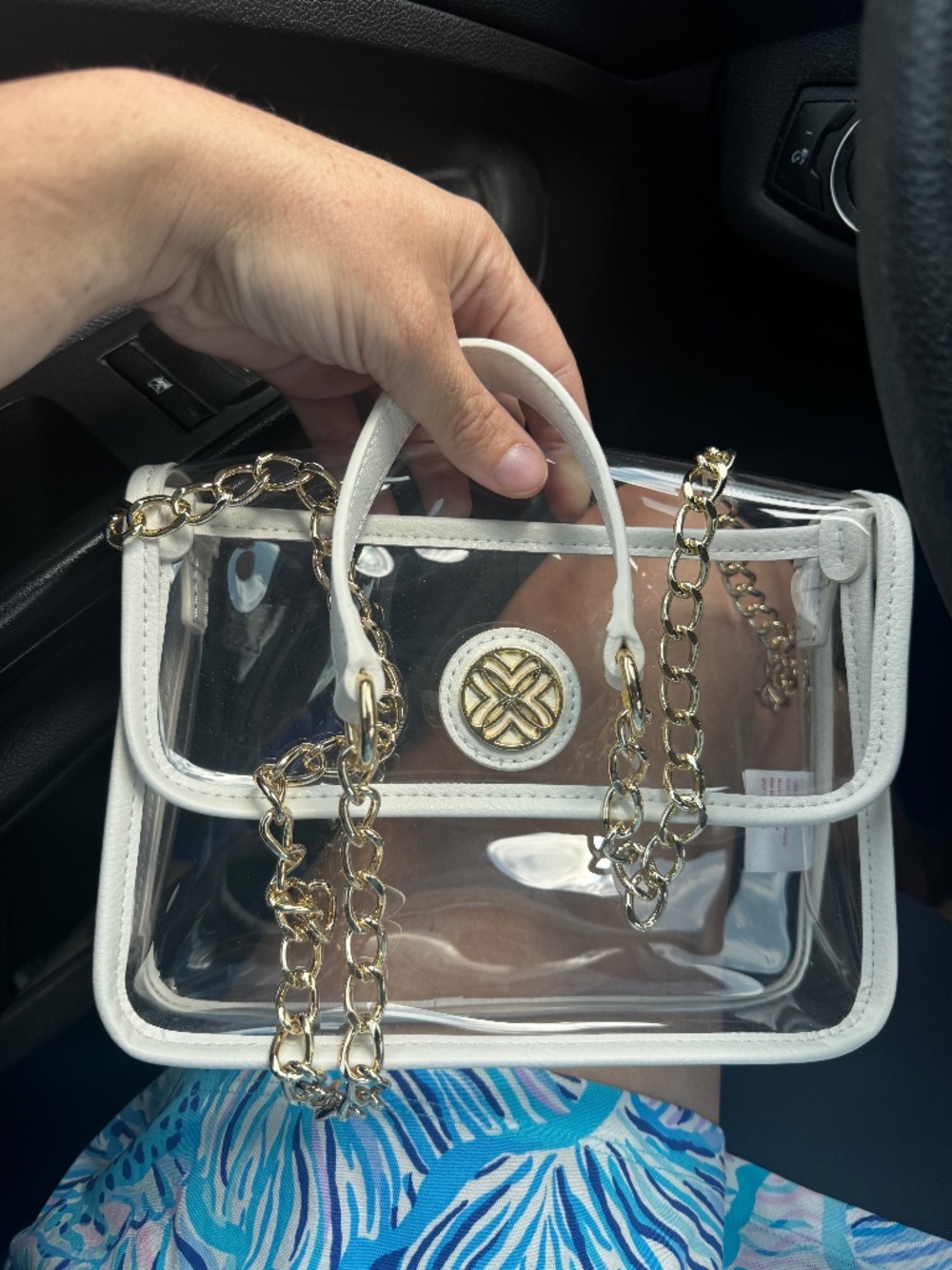 LILLY PULITZER AMBERLIE CLEAR CROSSBODY BAG *GOLD HARDWARE